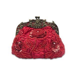Vintage 1920S Beaded Evening Bag Pearl Clutch Bag Bridal Wedding :3